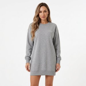 Vestido de Forro Polar de Manga Larga para Mujer, Diseño Personalizado, Corte Holgado, Sudadera Informal, Ropa Urbana, Fabricante de Ropa al por Mayor - Product Image 3