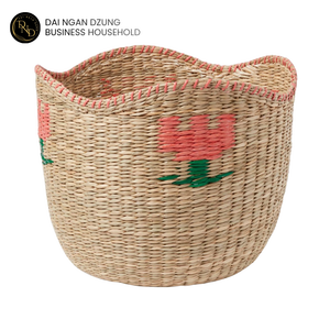 Panier de rangement pliable en rotin tressé fait main, style vintage et rétro, pour vêtements sales, en osier, style rural, Dai Ngan Dzung - Product Image 1