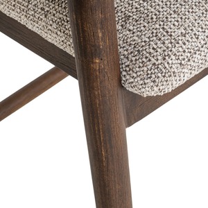 Chaise de bar moderne en bois massif avec accoudoirs fixes, siège en tissu résistant à l'eau, design mi-siècle, mobilier de bar pour la maison - Product Image 5