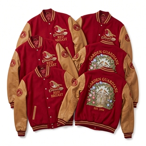 Proveedor de Chaquetas Letterman OEM, Cuerpo de Lana Color Carbón, Mangas de Cuero Gris, Bordado de Chenilla con Diseño de Narval y Aves Marinas, Ropa Exterior de Béisbol - Product Image 5