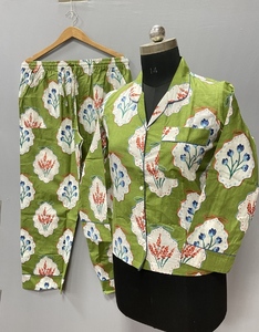 Women's Pure Cotton <b>Pyjamas</b> Set Breathable Lounge Wear Including Pants Shirt Soft Night Suit Plus Size Bridesmaid SwimWear - Product Image 1