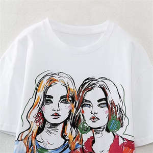 Camisetas de Punto con Estampado Casual para Mujer, de Algodón de Alta Calidad, Corte Holgado, para Fabricación de Marca Privada (OEM) - Product Image 6