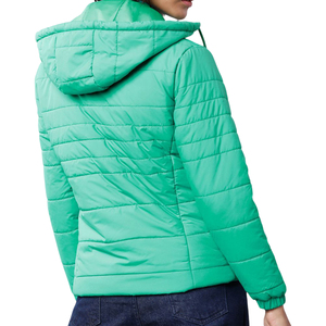 Chaqueta Acolchada con Capucha para Mujer, Talla Grande, con Cierre, Manga Larga, Color Verde Invierno - Product Image 3