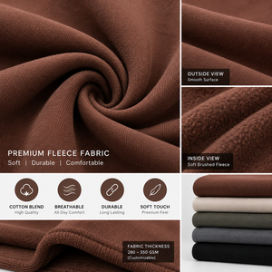 Ensemble survêtement homme en molleton marron, sweat-shirt à capuche et pantalon de survêtement, coupe ample, tenue décontractée deux pièces - Product Image 6