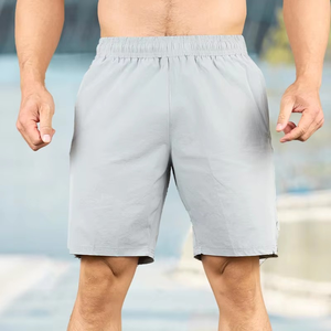 Pantalones Cortos Deportivos Casuales para Hombre, Cintura Media, para Gimnasio y Jogging, Transpirables, de Secado Rápido, Tejidos, 100% Poliéster, Cierre con Cordón, Impresión Digital - Product Image 1