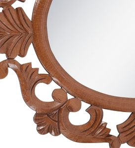 Handcrafted Oval Floral Carved Wooden <b>Wall</b> <b>Mirror</b> Decorative Vintage Accent <b>Mirror</b> for Home Decor - Product Image 4