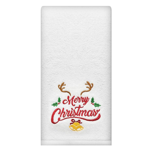 Serviette de cuisine en coton biologique brodée de flocons de neige 40x60 cm 300 GSM certifiée GOTS, absorbante, douce, séchage rapide, tissu respirant - Product Image 5