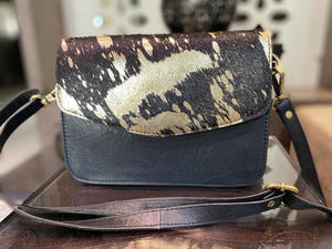 กระเป๋าสะพายไหล่หนังเนื้อโลหะขนสัตว์สไตล์ตะวันตกใหม่คุณภาพสูงหนังขนสัตว์โลหะแท้กระเป๋าถือด้านข้าง - Product Image 4