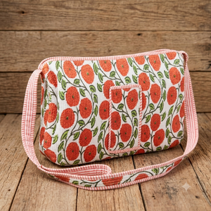 Bolsa de lona grande con estampado floral para mujer, bolsa de viaje de algodón acolchado, bolsa de fin de semana, bolsa de gimnasio, ligera, hecha a mano, con estampado azul. - Product Image 2