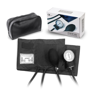 Esfigmomanómetro aneroide manual médico con piezas de repuesto, estetoscopio, reloj medidor, tipo brazalete, máquina monitor de presión arterial alta, metálico - Product Image 2
