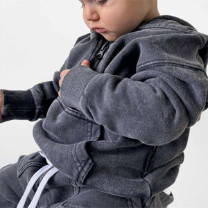 Wholesale Customize Clothes Kids Tracksuits Boys Clothing Sets Fall Winter Baby Tracksuit Quarter Zip up Hoodie <b>Track</b> Suit - Product Image 3