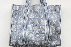 Bolso de Mano de Viaje Acolchado de Tela de Algodón para Mujer, Bolso de Compras de Verano - Product Image 2