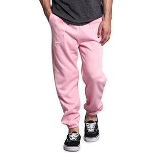 Men's Pink Sweatpants <b>Elastic</b> <b>Waist</b> Casual Joggers Side Pockets Midweight Cotton/Polyester Fleece Thickness Quick Dry Breathable - Product Image 1