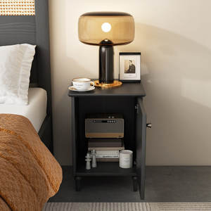 โต๊ะข้างเตียงทำจากไม้เฟอร์นิเจอร์ห้องนอนสไตล์ Boho โต๊ะหวายพร้อมโต๊ะข้างเตียงไม้ - Product Image 6