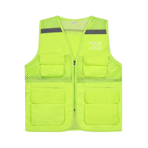 Chaleco de Seguridad de Alta Visibilidad de Malla Amarilla Fluorescente de Poliéster de Calidad Premium con Bolsillos con Cremallera, Reflectante, Antiestático y Transpirable - Product Image 6