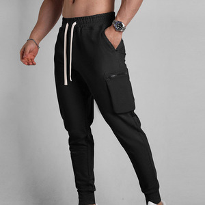 Pantalones Jogger Cargo Grises para Hombre, Cintura Elástica con Cordón, Múltiples Bolsillos, Estilo Casual, Ligeros, Transpirables, de Poliéster - Product Image 6