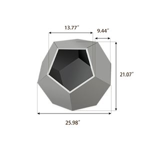 Tavolino Multifunzionale Moderno in MDF da 66 cm, Grigio Cemento, Trasportino per Gatti, Tavolino Laterale per Divano, Fioriera per Hotel - Product Image 4