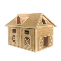 Maison de poupée en rotin faite à la main, animaux de ferme, jouet pour bébés garçons et filles, idéal pour jouer à la ferme, vente en gros pour tout-petits - Nouveauté très prisée
