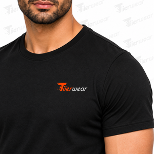 Men's <b>Black</b> Slim Fit Short Sleeve O-Neck T-<b>Shirt</b> Breathable Jersey Cotton Casual Wear Front Logo Printed T <b>shirts</b> - Product Image 5