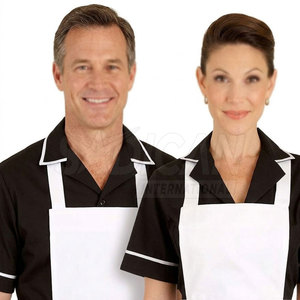 Restaurant Staff Uniform Chefs Uniform Short Sleeve <b>Aprons</b> Set Polyester/Cotton Unisex for <b>Kitchen</b> Hotel and Food Service - Product Image 5
