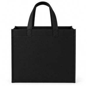 Sac de courses noir non tissé réutilisable pour l'emballage promotionnel de détail et la vente en gros - Product Image 4