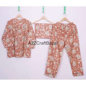 ชุดนอนผ้าฝ้ายเนื้อนุ่มหรูหราโรแมนติกสำหรับผู้หญิง ชุดลำลองแขนยาว ระบายอากาศได้ดี เหมาะสำหรับฤดูร้อน ดีไซน์สวยงาม - Product Image 6