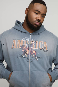 Sudadera con Capucha Personalizada para Hombre, 100% Algodón, 310 g/m², Felpa Gruesa, Cierre Completo, Talla Grande, Invierno, Doble Cremallera, Resistente al Viento, Ecológica - Product Image 6