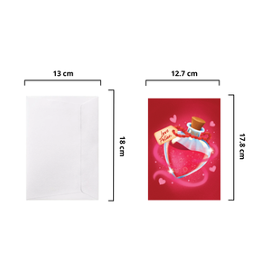 Carte artisanale de la Saint-Valentin avec enveloppe, carte pop-up 3D, potion d'amour, artisanat en papier, cadeau spécial pour couple de la Saint-Valentin - Product Image 2