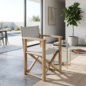 Modern Folding Solid Wood Living Room <b>Chair</b> Elegant Canvas Seat Portable Wooden Armchair For Indoor Lounge Setup Art Design Art - Product Image 2