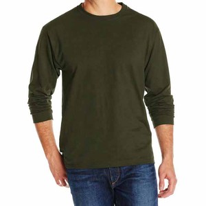 T-shirts à manches longues pour hommes en coton 100% de haute qualité, personnalisés avec logo, tricotés, respirants, à séchage rapide, col rond - Product Image 2
