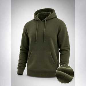 Premium Solid Men's Winter <b>Hoodie</b> Modern Soft Streetwear Regular Fit <b>Aesthetic</b> Custom Print OEM/ODM 100% Cotton Fleece Pocket - Product Image 3