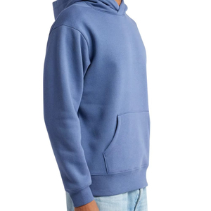Sudadera con Capucha Azul para Hombre, Corte Regular, Diseño Casual de Color Sólido con Bolsillos, Sudadera Tejida de Invierno, 100% Algodón Ecológico - Product Image 2
