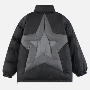 Custom Reversible Waterproof Windproof Hooded Puffer Jacket <b>Bubble</b> <b>Coat</b> Polyester Padded Winter Parka with Logo for Men Women - Product Image 4