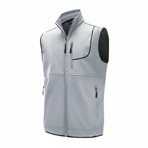 <b>Men</b>’s Premium Contrast Piping Softshell Vest, Lightweight Breathable Sleeveless Workwear <b>Jacket</b>, Custom Logo OEM Body Warmer - Product Image 1
