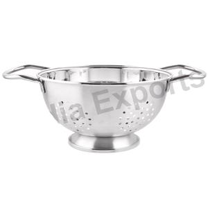 Stylish Stainless Steel <b>Colander</b> Set Nesting Kitchen <b>Strainers</b> for Conveniently Draining Pasta Fruits Durable Metal Tool - Product Image 1