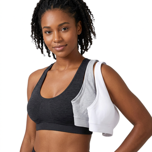 Wholesale Breathable High Support Hollow Out <b>Open</b> Back Brushed Women Yoga Gym <b>Bra</b> with Removable Pads and Front Logo - Product Image 2