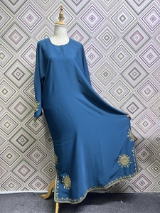 Best Quality Hand Embroidered Beaded Vintage Premium Nida Abaya Anti-Pilling Meera Fashion Designers Indian/Pakistani V Neck - Product Image 4