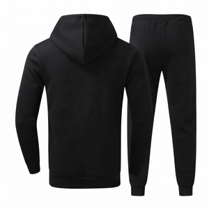 <b>Men</b> Pullover Hoodie Jogger Pants Two Piece <b>Tracksuit</b> Set with Side Pockets 100% Cotton 360g Midweight Solid Casual Wear Training - Product Image 5