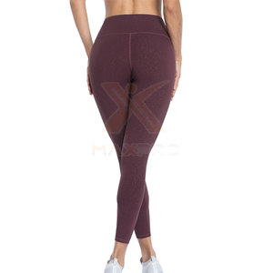 Nouveau design, pantalon de yoga sur mesure pour femme, taille élastique, couleur unie, longueur mi-longue, en Spandex/Polyester, écologique, en stock - Product Image 3