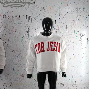 Sweat-shirt à col montant CREAM 100% COTON ROUGE avec broderie appliquée, col large, URBAN PRODUCTIONS - Product Image 6