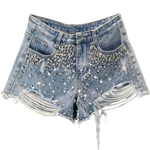 High Quality Cotton Comfortable Wear OEM Manufacturer Women's Plus Size Hot Fashion Versatile High <b>Stretch</b> Slim-fit <b>Denim</b> Shorts - Product Image 1