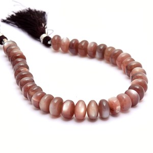 Perles Rondelles Lisses en Pierre de Lune AAA+ 8mm-10mm, Pierre de Lune Naturelle Brun Chocolat, Perles de Pierres Semi-Précieuses pour la Fabrication de Bijoux - Product Image 2