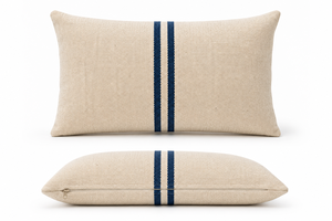 Housse de coussin décorative magnifique, style vintage, 100% chanvre, fabriquée à la main en Thaïlande, anti-bactérienne, lavable, avec fermeture éclair - Product Image 2