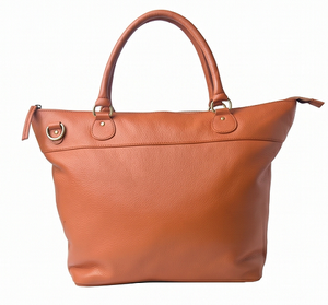 Sac fourre-tout en cuir véritable pour femme, grande capacité, sac à bandoulière, sac à main à poignée supérieure, texture grainée, sangle amovible, fermeture éclair, plage - Product Image 1