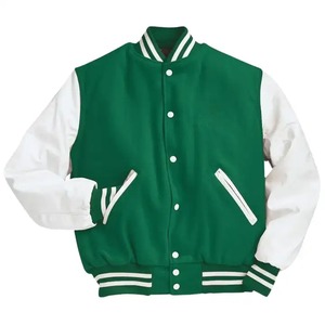 Custom Logo Satin Bomber Baseball Jackets for <b>Men</b> Women Plus Size Varsity Winter Letterman Jackets Stand 280gsm Dyed Wool Thin - Product Image 5