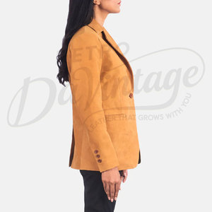 2026 Custom Lady <b>Leather</b> <b>Blazer</b> Short Suede Overcoat Lapel Single Breasted Winter Women Genuine Suede <b>Leather</b> Ladies <b>Blazer</b> Coat - Product Image 2