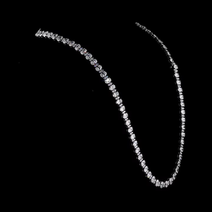 925 Sterling <b>Silver</b> Iced Out Moissanite Tennis Chain <b>Necklace</b> Fine Jewelry Customized Jewelry Faceted Diamonds - Product Image 3
