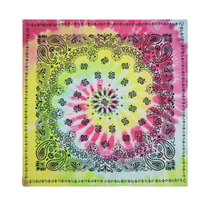 Bandana foulard hip-hop personnalisé teint à la main, motif cachemire, attache-cheveux, turban, doux, 100 % coton, imprimé par sublimation, respirant, écologique - Product Image 1