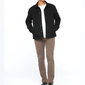 Custom Made <b>Men's</b> Long Stretch Denim <b>Jacket</b> <b>Men</b> Jeans <b>Jacket</b> Cotton Made Solid Blue Color Winter Plain Denim <b>Jacket</b> for <b>Men</b> - Product Image 2