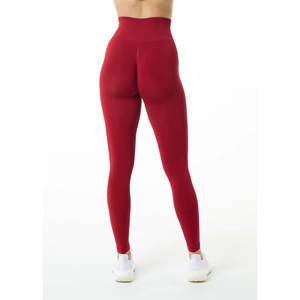 Leggings de yoga pour femmes taille haute nouveauté pantalon sans couture avec motif solide fermeture à la taille élastique Logo personnalisé - Product Image 3
